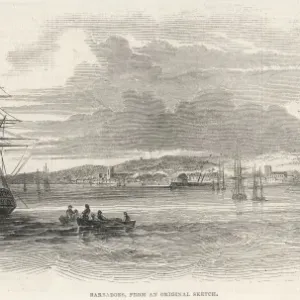 Barbados 1845 Print of a West Indian Island Barbados 1845 Print of a West Indian Island