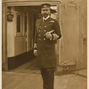 Print of Prince Louis Alexander of Battenberg in naval uniform Print of Prince Louis Alexander of Battenberg in naval uniform