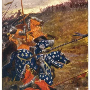 Print of English cavalry at the Battle of Agincourt Print of English cavalry at the Battle of Agincourt
