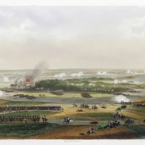 Waterloo Print: The Hundred Days Battle Scene Waterloo Print: The Hundred Days Battle Scene