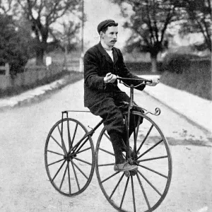 Early Pedal Cycle: 1840s Bone Shaker Print Early Pedal Cycle: 1840s Bone Shaker Print