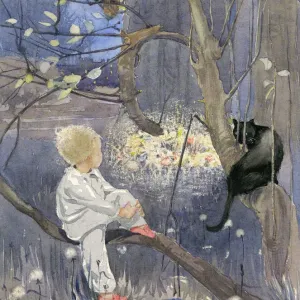 Boy in a Tree Print, 1920s
