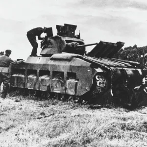 WWII British Matilda Tank Print - France WWII British Matilda Tank Print - France