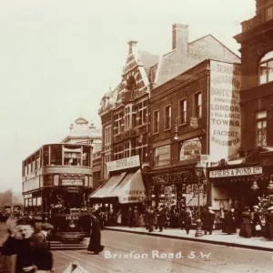 Brixton Road A Tram in Brixton Road Print circa 1900 Brixton Road A Tram in Brixton Road Print circa 1900