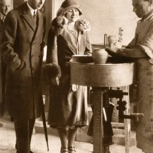 Duke and Duchess of York at Ashtead Potteries Print, 1928 Duke and Duchess of York at Ashtead Potteries Print, 1928