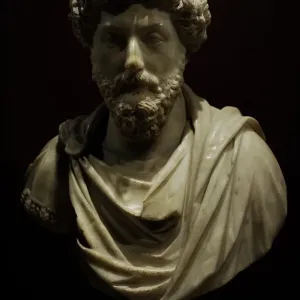 Roman Emperor Marcus Aurelius Marble Bust Print Roman Emperor Marcus Aurelius Marble Bust Print