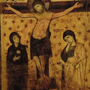 Byzantine Crucifixion Icon Print, 9th-13th century