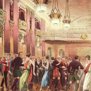 Caledonian Ball Print, 1924 Hotel Cecil London Caledonian Ball Print, 1924 Hotel Cecil London
