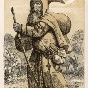 Satirical Print of Capuchin Monk MONACHUS CAPUCINUS Satirical Print of Capuchin Monk MONACHUS CAPUCINUS