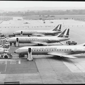 Caravelle Jets at London Gatwick Airport Print Caravelle Jets at London Gatwick Airport Print