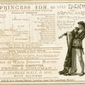 Lista de reparto y publicidad en el programa de la Princesa Ida. Lista de reparto y publicidad en el programa de la Princesa Ida.