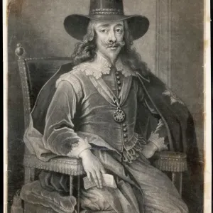 Print of Charles I at Trial, a 1648 engraving Print of Charles I at Trial, a 1648 engraving