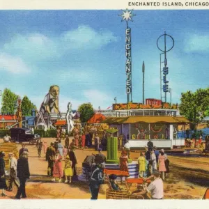 1933 Chicago World's Fair Print: Enchanted Island Playground 1933 Chicago World's Fair Print: Enchanted Island Playground