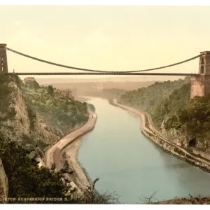 Clifton Suspension Bridge Print, Bristol England circa 1890-1900
