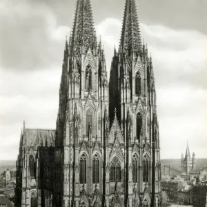 Cologne Cathedral Print, circa 1910s Cologne Cathedral Print, circa 1910s