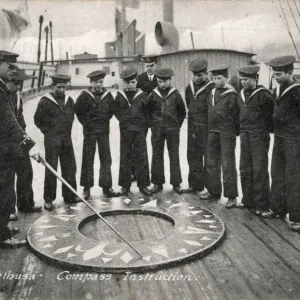 Compass Drill on Training Ship Arethusa Print, 19th Century