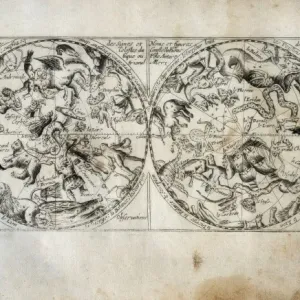 Northern and Southern Constellations Print from Tréves Atlas Northern and Southern Constellations Print from Tréves Atlas