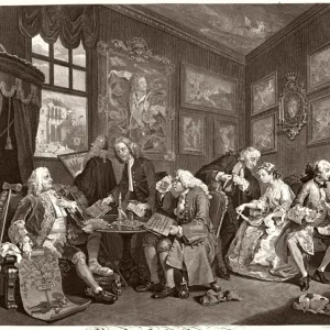 Marriage Contract Print, 1745, Marriage a la Mode I: The Contract Marriage Contract Print, 1745, Marriage a la Mode I: The Contract