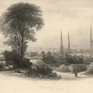 Coventry General View Print, Warwickshire 18th Century Coventry General View Print, Warwickshire 18th Century