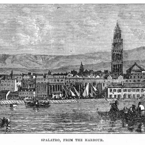 Croatia Split General View of the Harbour Print Croatia Split General View of the Harbour Print