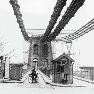Menai Bridge Cyclist Print Menai Bridge Cyclist Print
