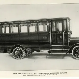 Knox Pay-as-you-enter Bus Print, 1912 Knox Pay-as-you-enter Bus Print, 1912