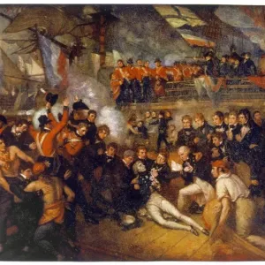 Print of Horatio Nelson's Fatal Wounding at Trafalgar Print of Horatio Nelson's Fatal Wounding at Trafalgar