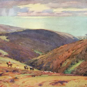 Exmoor Red Deer Hunt Print, 1922 Exmoor Red Deer Hunt Print, 1922