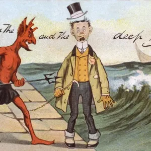 Between the Devil and the Deep Blue Sea Print, 1906 Between the Devil and the Deep Blue Sea Print, 1906