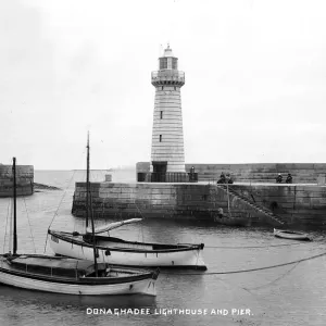 Donaghadee Lighthouse and Pier Print - Early 1900s Donaghadee Lighthouse and Pier Print - Early 1900s