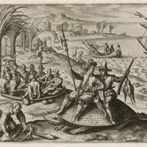 Dutch Explorers in Mauritius Print Dutch Explorers in Mauritius Print