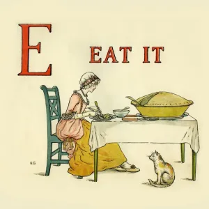 Kate Greenaway's E Eat it From A Apple Pie Print 1886 Kate Greenaway's E Eat it From A Apple Pie Print 1886