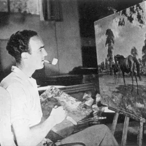Edward Seago in his Studio Print: A Young Artist at Work Edward Seago in his Studio Print: A Young Artist at Work