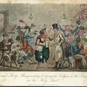 Print of Tom and Jerry in a Holy Land Tavern, 1821 Print of Tom and Jerry in a Holy Land Tavern, 1821
