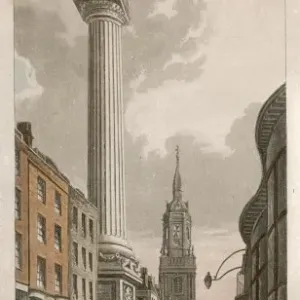 The Monument Print with St. Magnus Church Background The Monument Print with St. Magnus Church Background