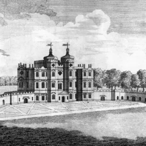 Late 18th Century Print of Esher Place, Surrey Residence Late 18th Century Print of Esher Place, Surrey Residence