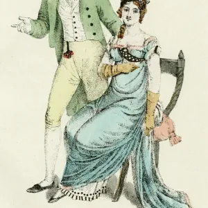 1807 Evening Full Dress Print, Regency Era Attire 1807 Evening Full Dress Print, Regency Era Attire