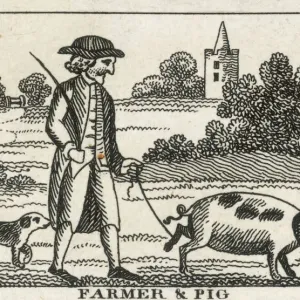 A Farmer and His Pig Print A Farmer and His Pig Print