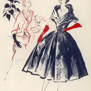 1954 Fashions Print: Elegant Evening Wear 1954 Fashions Print: Elegant Evening Wear