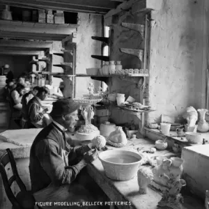 Belleek Potteries Figure Modelling Print, circa early 1900s Belleek Potteries Figure Modelling Print, circa early 1900s