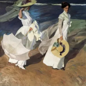 Joaqu&#xdba0 Sorolla's Walk on the Beach Print, 1907