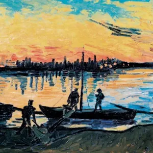 Vincent van Gogh Print: The Stevedores in Arles (Post-Impressionism) Vincent van Gogh Print: The Stevedores in Arles (Post-Impressionism)