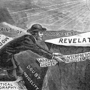 Flat Earth Puzzle: The Puzzled Cleric Print, 1895