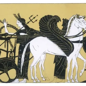 Print of Poseidon with Chariot and Winged Horses Print of Poseidon with Chariot and Winged Horses