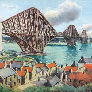 The Forth Rail Bridge - North Queensferry Print circa 1910s The Forth Rail Bridge - North Queensferry Print circa 1910s