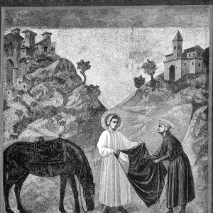Saint Francis of Assisi Gives Cloak Print 1226 Saint Francis of Assisi Gives Cloak Print 1226