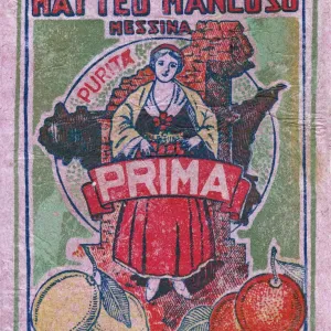 20th Century Sicilian Fruit Label Print 20th Century Sicilian Fruit Label Print