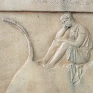 Funerary Stele of Democleides (4th century BC) Greek Art Print Funerary Stele of Democleides (4th century BC) Greek Art Print