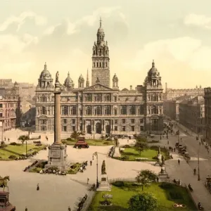 George Square, Glasgow Print, Late 19th Century George Square, Glasgow Print, Late 19th Century