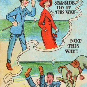 Getting Off at the Seaside Print, circa 1910s Getting Off at the Seaside Print, circa 1910s